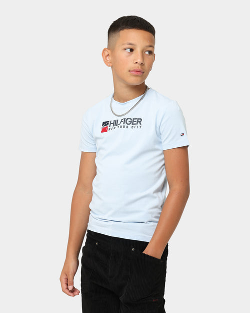 Tommy Hilfiger Kids' U Tommy Logo Short Sleeve T-Shirt Chambray Sky