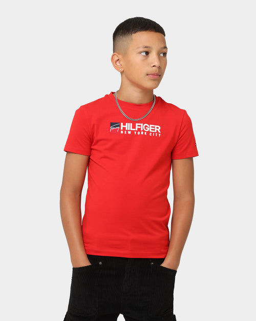 Tommy Hilfiger Kids' U Tommy Logo Short Sleeve T-Shirt Deep Crimson