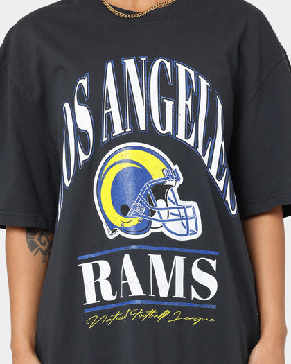 Majestic Athletic Los Angeles Rams Helmet Arch T-Shirt Faded Black
