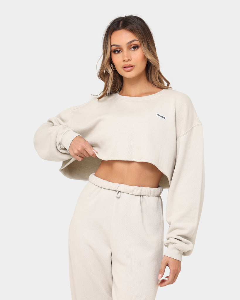 Joah brown cut off sweatshirt Clearance