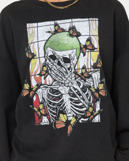 Goat Crew Green Skeleton Crewneck Black