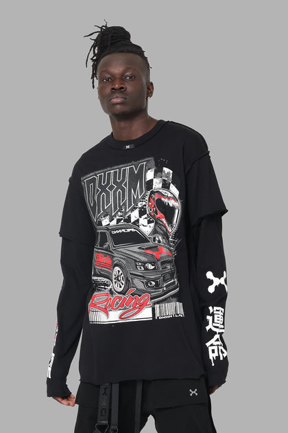 DXXMLife L-5 B Motor Sport Long Sleeve T-Shirt Black