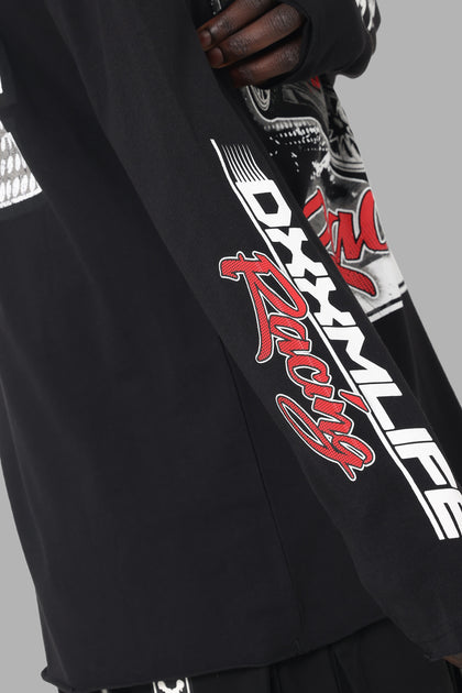DXXMLife L-5 B Motor Sport Long Sleeve T-Shirt Black
