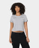 Crooks & Castles Women's Collar Logo Crop T-Shirt Heather Grey