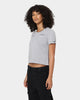 Crooks & Castles Women's Collar Logo Crop T-Shirt Heather Grey
