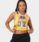 Mitchell & Ness Women's Magic Johnson Los Angeles Lakers Slap Sticker Crop Tank Yellow