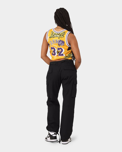 Mitchell & Ness Women's Magic Johnson Los Angeles Lakers Slap Sticker Crop Tank Yellow