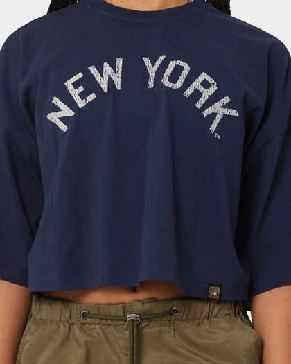 Majestic Athletic Women's Cooperstown Crop T-Shirt True Navy