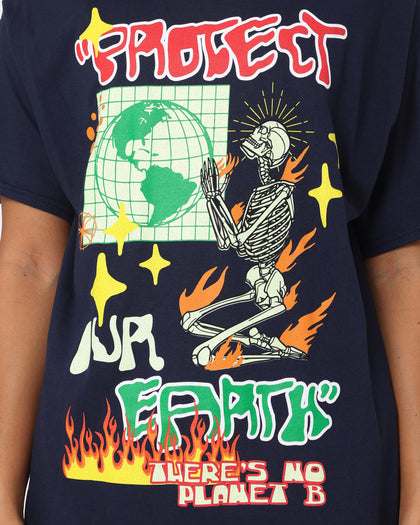 Goat Crew Protect Our Earth T-Shirt Navy