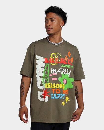 Goat Crew Reasons To Be Happy T-Shirt Military