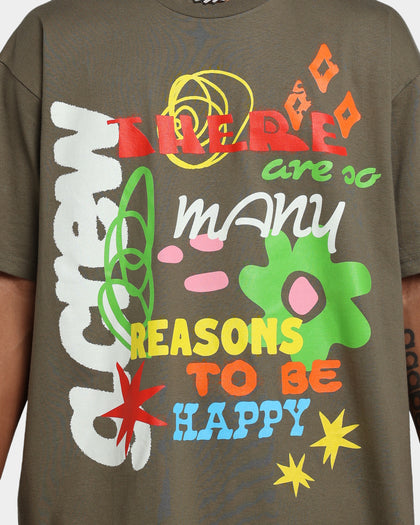 Goat Crew Reasons To Be Happy T-Shirt Military