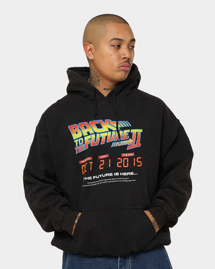 American Thrift X Back To The Future Back To The Future 2 Vintage Hoodie Washed Black