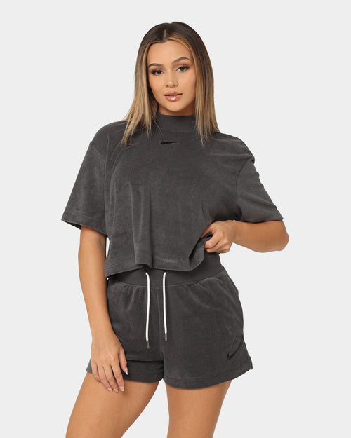 Nike Women's Nike Sportswear Terry Mock-Neck Terry T-Shirt Anthracite/Black