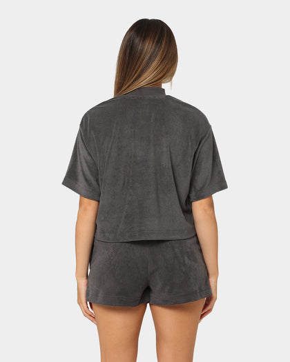 Nike Women's Nike Sportswear Terry Mock-Neck Terry T-Shirt Anthracite/Black