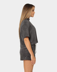 Nike Women's Nike Sportswear Terry Mock-Neck Terry T-Shirt Anthracite/Black