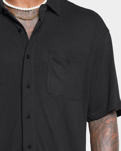 XXIII Robert Slub Knit Polo Shirt Black