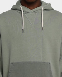 MNML Panelled Vintage Hoodie Olive