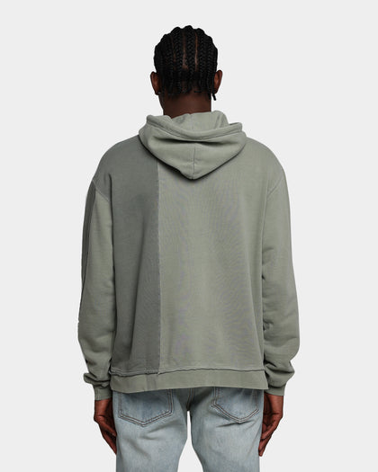 MNML Panelled Vintage Hoodie Olive