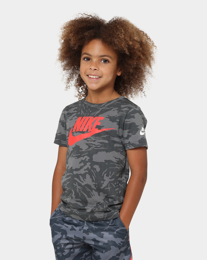 Nike Kids' Futura Camo All Over Print T-Shirt Smoke Grey | Culture Kings