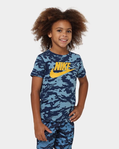 Nike Kids' Futura Camo All Over Print T-Shirt Curulean
