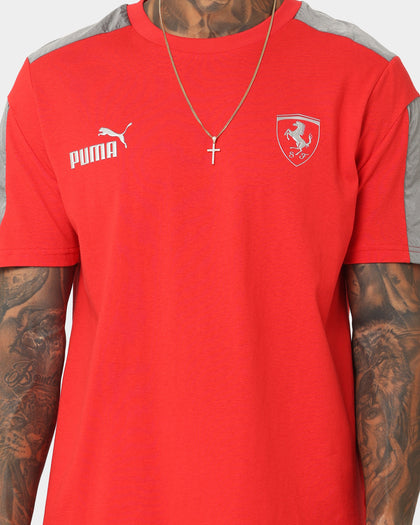 Puma X Ferrari Motorsports Race MT7 Monochrome T-Shirt Rosso Corsa