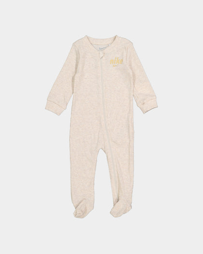 Nike Infants' E1D1 Ribbed Footed Coveralls Pale Ivory Heat