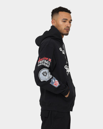 Majestic Athletic Las Vegas Raiders Puff Print Patch Hoodie Faded Black
