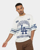 Majestic Athletics Los Angeles Dodgers Champion Arch Stripe Oversized T-Shirt Optic White