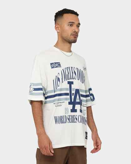 Majestic Athletics Los Angeles Dodgers Champion Arch Stripe Oversized T-Shirt Optic White