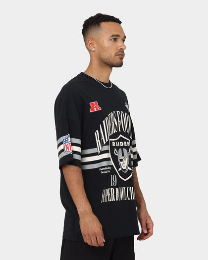 Majestic Athletic Las Vegas Raiders Champion Arch Stripe Oversized T-Shirt Faded Black