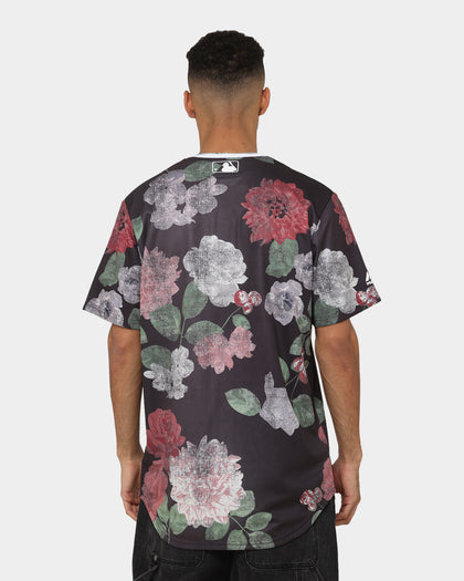 Majestic Athletic Los Angeles Dodgers Floral Wordmark Rep Jersey Faded Black