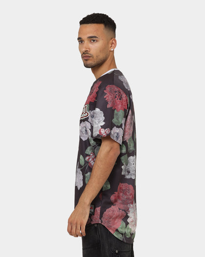 Majestic Athletic Los Angeles Dodgers Floral Wordmark Rep Jersey Faded Black