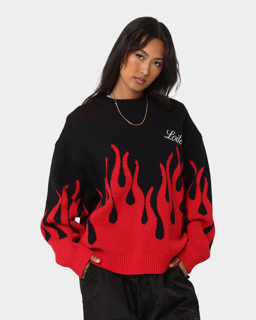 Loiter Inferno Knit Sweater Black/Red