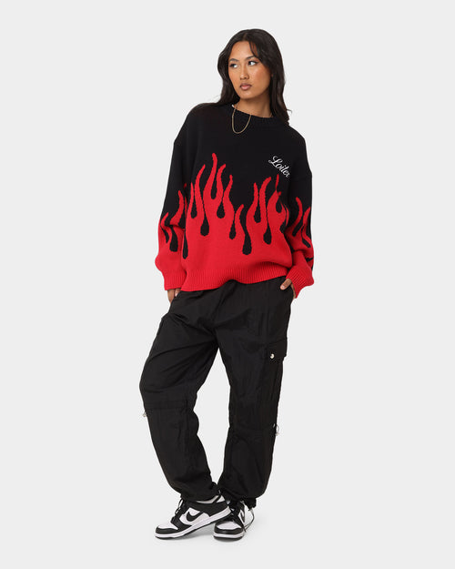 Loiter Inferno Knit Sweater Black/Red