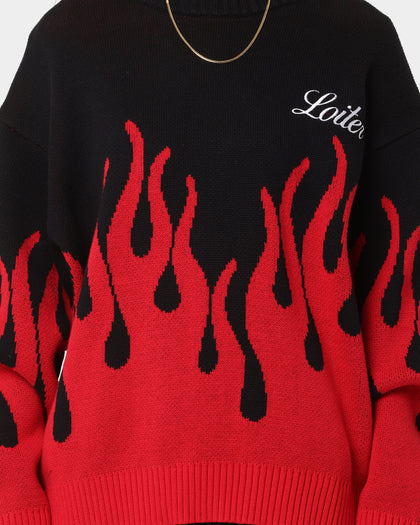 Loiter Inferno Knit Sweater Black/Red