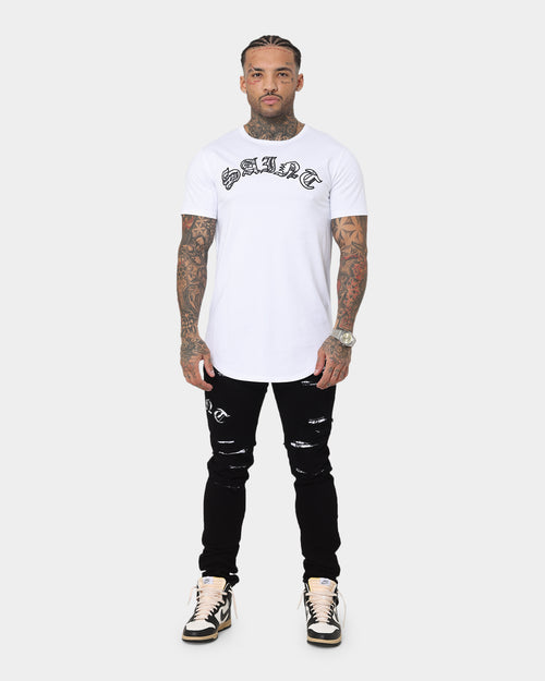 Saint Morta Gothic Paisley El Duplo Short Sleeve T-Shirt White/Black