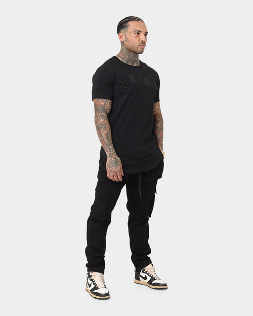 Saint Morta Gothic Rhinestone T-Shirt Black/Black