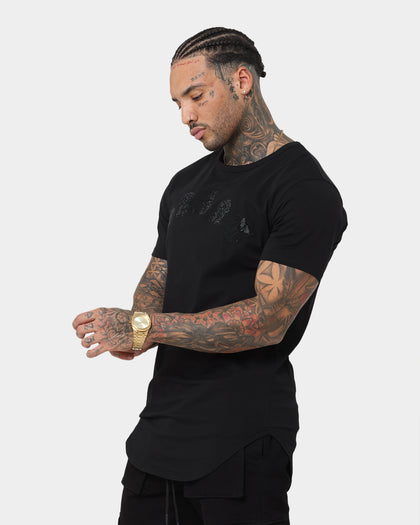 Saint Morta Gothic Rhinestone T-Shirt Black/Black