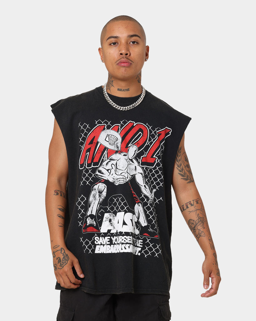 AND1 Pass Muscle T-Shirt Washed Black | Culture Kings