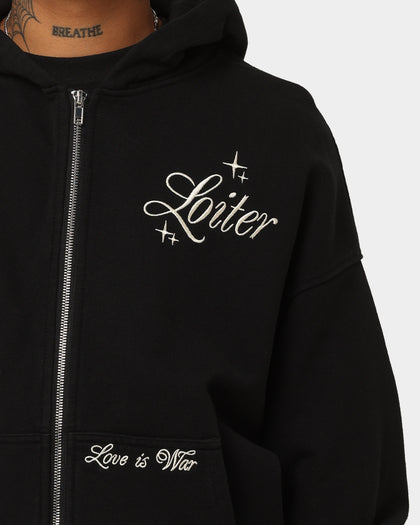 Loiter Paradise Zip Hoodie Off Black