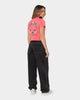 Crooks & Castles Women's Chain Leopard Crop T-Shirt Punch