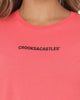Crooks & Castles Women's Chain Leopard Crop T-Shirt Punch