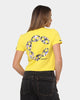 Crooks & Castles Women's Chain Leopard Crop T-Shirt Yellow