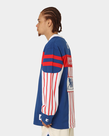 Starter Stripes Hockey Long Sleeve T-Shirt Blue/White/Red