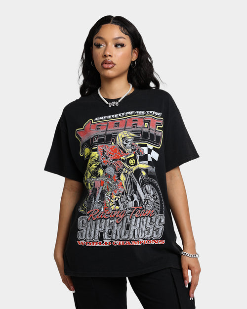 Goat Crew Supercross Racing Team Vintage T-Shirt Black Wash