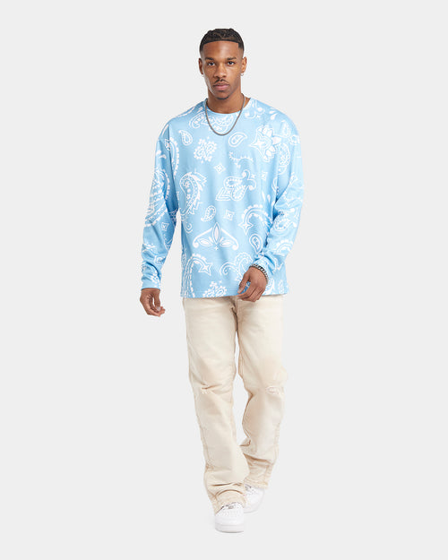 XXIII Paisley Long Sleeve T-Shirt Blue