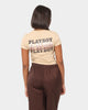 Playboy Women's Mini PB Gradient Crop T-Shirt Tan