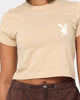 Playboy Women's Mini PB Gradient Crop T-Shirt Tan