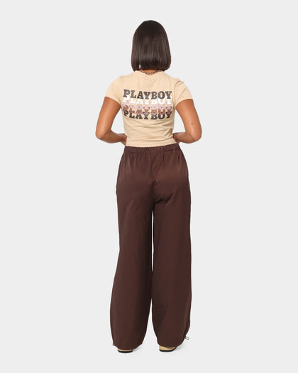 Playboy Women's Mini PB Gradient Crop T-Shirt Tan