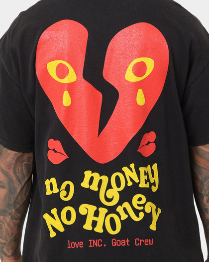 Goat Crew No Money No Honey Vintage T-Shirt Black Wash